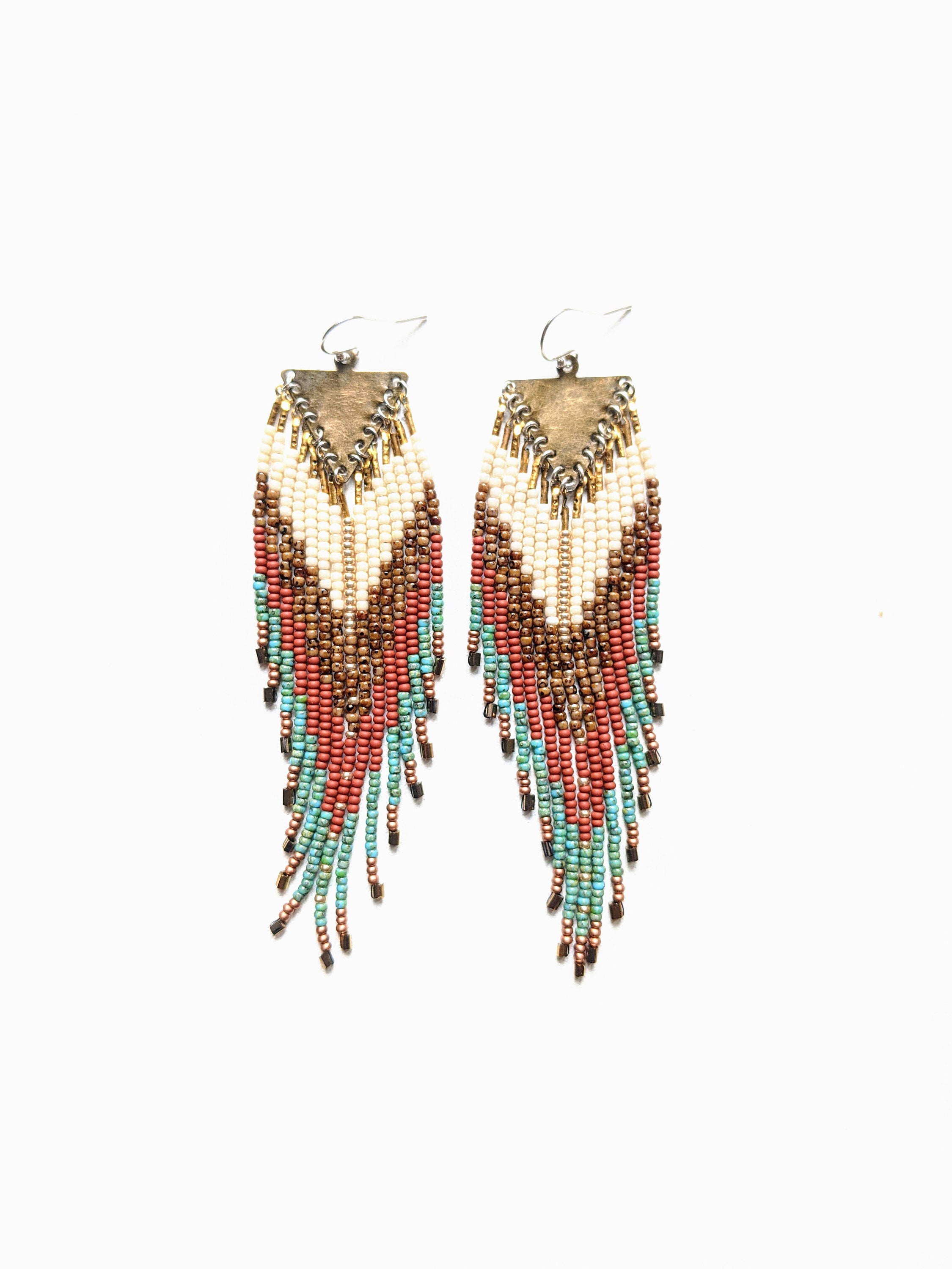 Native Beaded Earrings Seed Bead Earrings Tribal Hippie Etsy