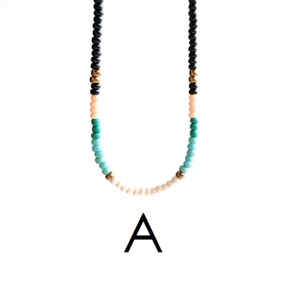 Tiny Bead Necklace Dainty Choker Multicolor Necklace Etsy