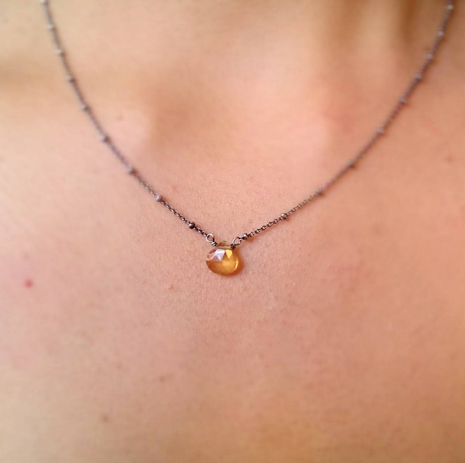 Tiny bead necklace dainty necklace necklace Etsy