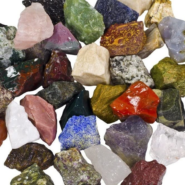 3 lbs of a Bulk Rough Asia Stone Mix - Natural Raw Stones & Fountain Rocks for Tumbling, Cabbing, Polishing, Wire Wrapping