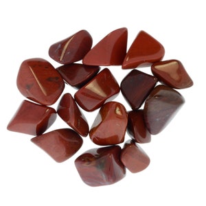 Hypnotic Gems: 10 pcs Tumbled Red Chestnut Jasper Stones from Madagascar - 0.75&quot; to 1.5&quot; Avg.