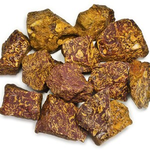 Hypnotic Gems: 1/2 lb Wholesale Script Jasper Rough Stones - Tumbling, Tumbler Rocks