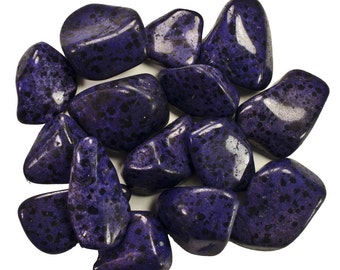 Hypnotic Gems Materials: 1 lb Bulk Tumbled Purple Dalmatian Jasper Stones from Mexico - Polished Gemstone Supplies