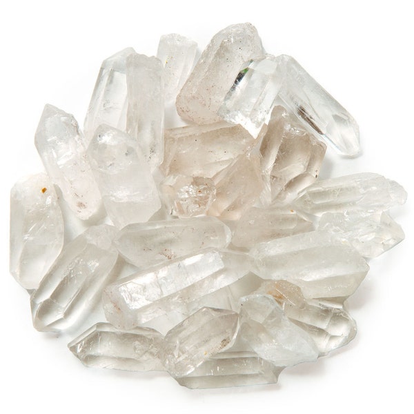 Hypnotic Gems Materials: 1 lb Bulk Rough Small Crystal Points Stones - 0.75 to 1.5 inch avg.