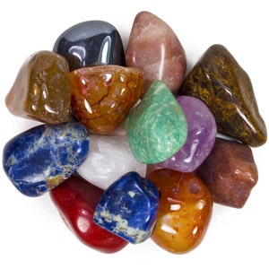 Hypnotic Gems: 2 Pounds Brazilian Tumbled Polished Natural Stones Assorted Mix - Extra Large Size - 1.75" to 2" Avg.