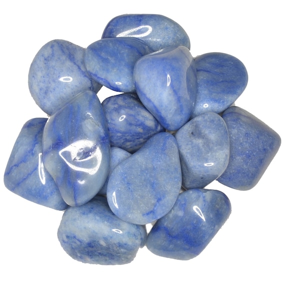 Grade 2 XLarge 1/2 lb Blue Quartz Tumbled Stones 1.5" to 2" Avg. 