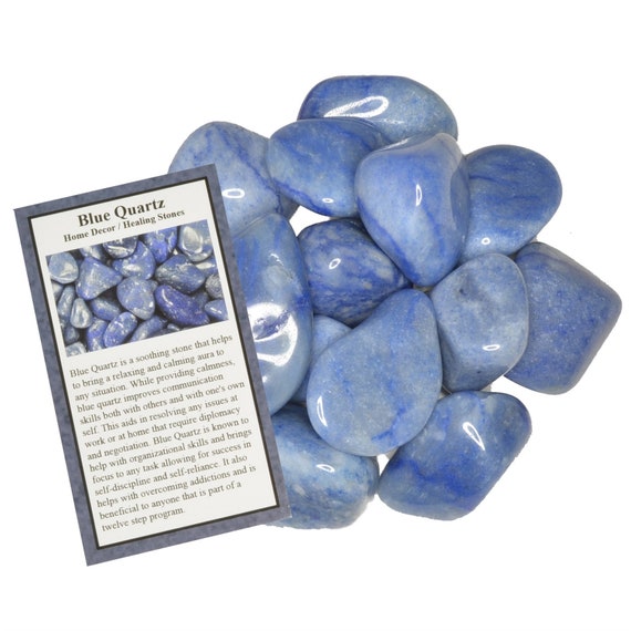 Wicca 1 lb Wholesale Tumbled Blue Quartz "A" Grade Reiki Crystal Healing 