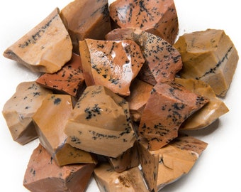 Gemas hipnóticas: 1 libra al por mayor Marrón Dendrite Jasper Rough Stones - Tumbling, Tumbler Rocks