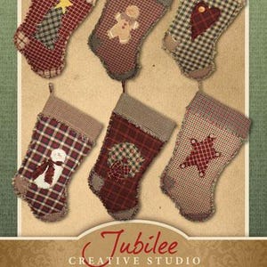 Ragged Christmas Stocking Pattern- Printed