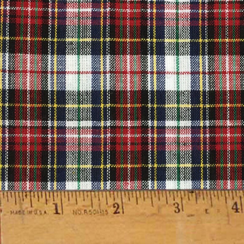Full Yard Highland Red Tartan Plaid Homespun Cotton Fabric Etsy