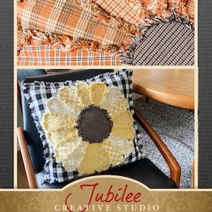 Flower Pillow Rag Style Pattern with Two Petal Shape Design Options - Digital
