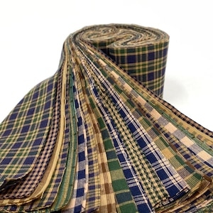 Cozy Plaid Homespun Fabric Jelly Roll - 22 pc Cotton Strips