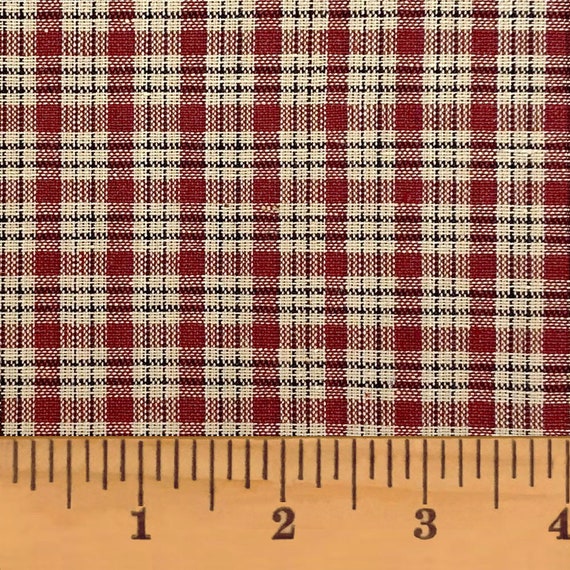 Primitive Red 2 Homespun Cotton Fabric - Jubilee Fabric