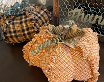 Homespun Ragged Pumpkins Pattern - DIGITAL