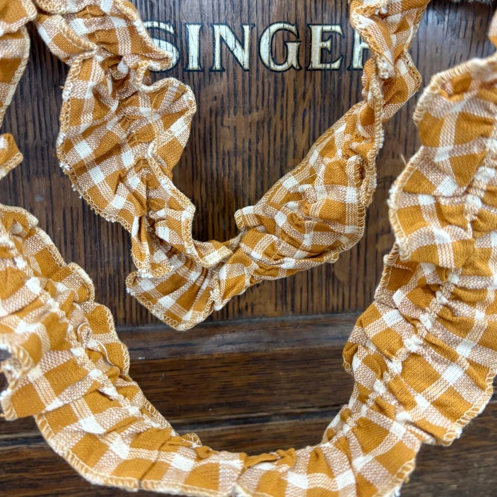 Mustard Ruffle Trim Honey Mustard Ruffled Fabric Trim Garland -1 Roll - 144 Inches (12 Feet ...