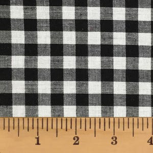 Full Yard- White & Black Mini Buffalo Check Homespun Cotton Fabric
