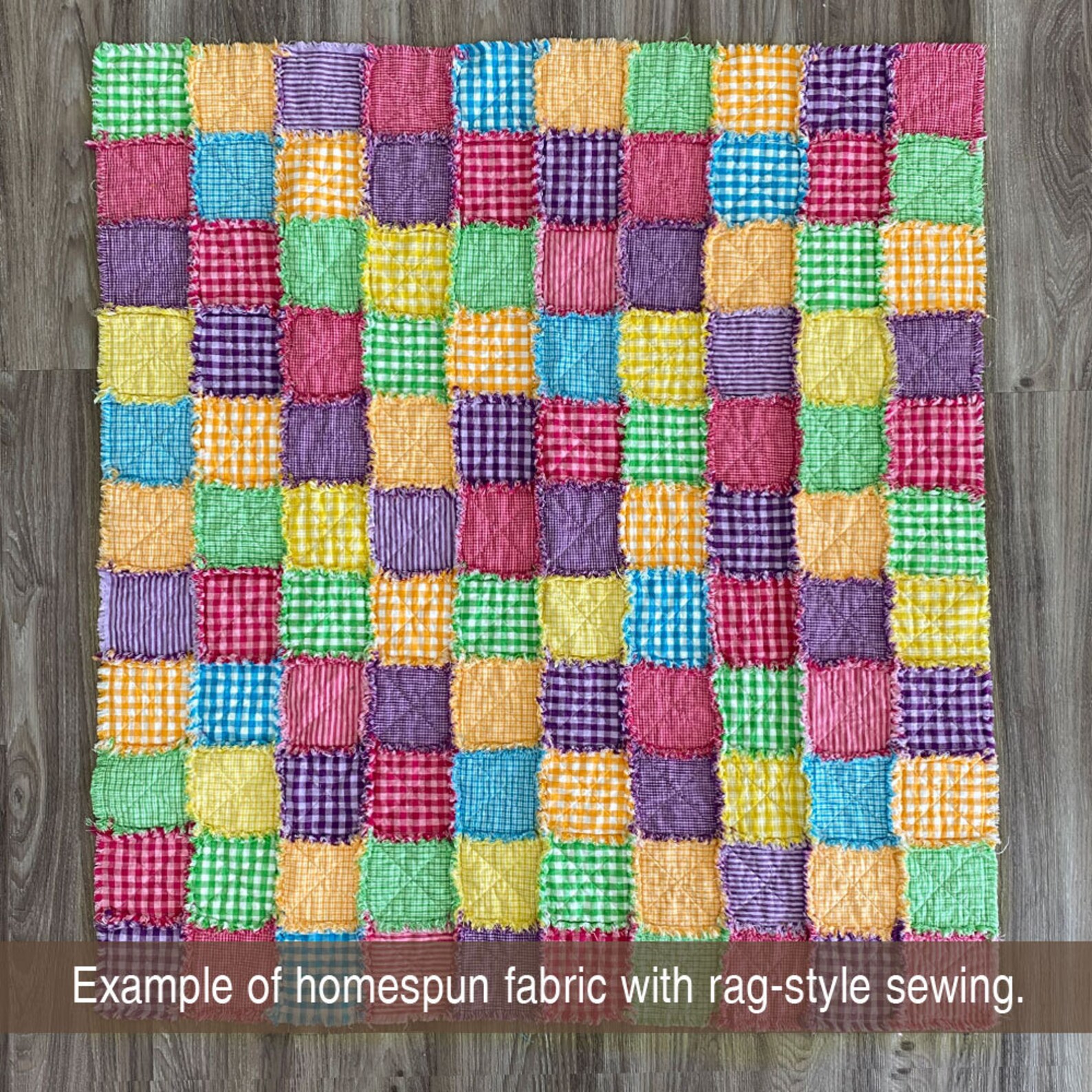 Bright Ragged Homespun Quilt Kit Finished Size 40 X Etsy