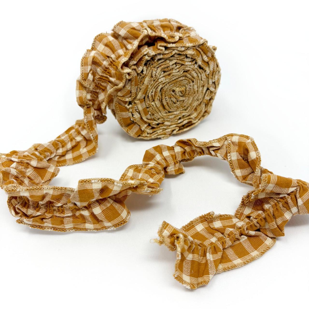 Mustard Ruffle Trim Honey Mustard Ruffled Fabric Trim Garland -1 Roll - 144 Inches (12 Feet ...