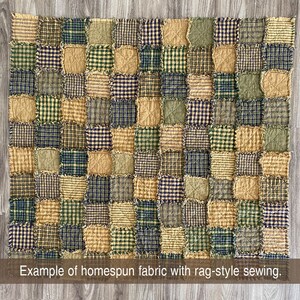 Cozy Ragged Homespun Quilt Kit Finished size 40 x 50 image 2