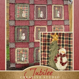 Ragged Shabby Snowman Quilt Pattern- Digital Download