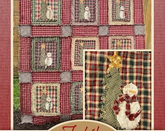 Ragged Shabby Snowman Quilt Pattern- Digital Download