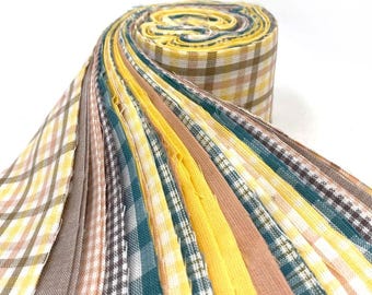 2.5 X 44 inch -- 22 pc Soft Gingham Homespun Cotton Fabric Precut Roll (Jelly Roll)