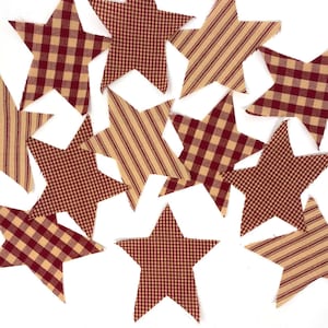 5&quot; Precut Stars Shaped Homespun Fabric - Set of 12 by JCS