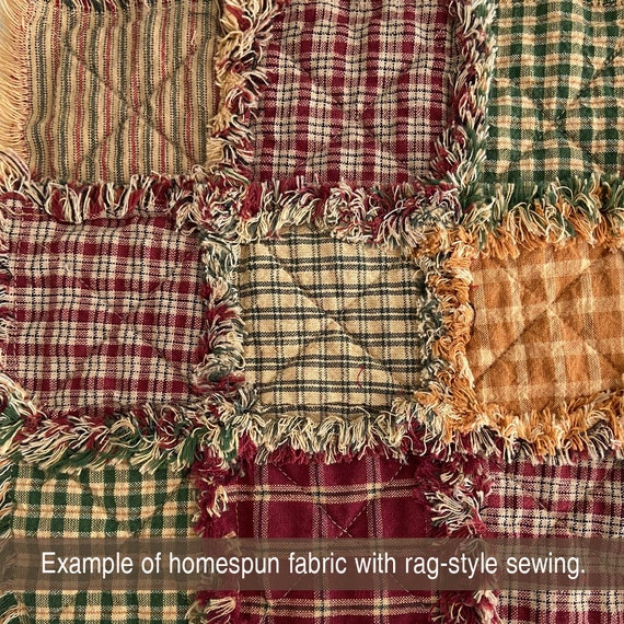 40 Farmhouse Red Homespun 5 inch Quilt Squares by JCS