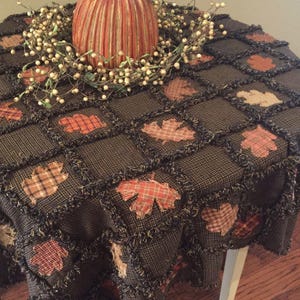 Autumn Falling Leaves Rag Quilt Throw or Tablecloth Pattern - Digital ...