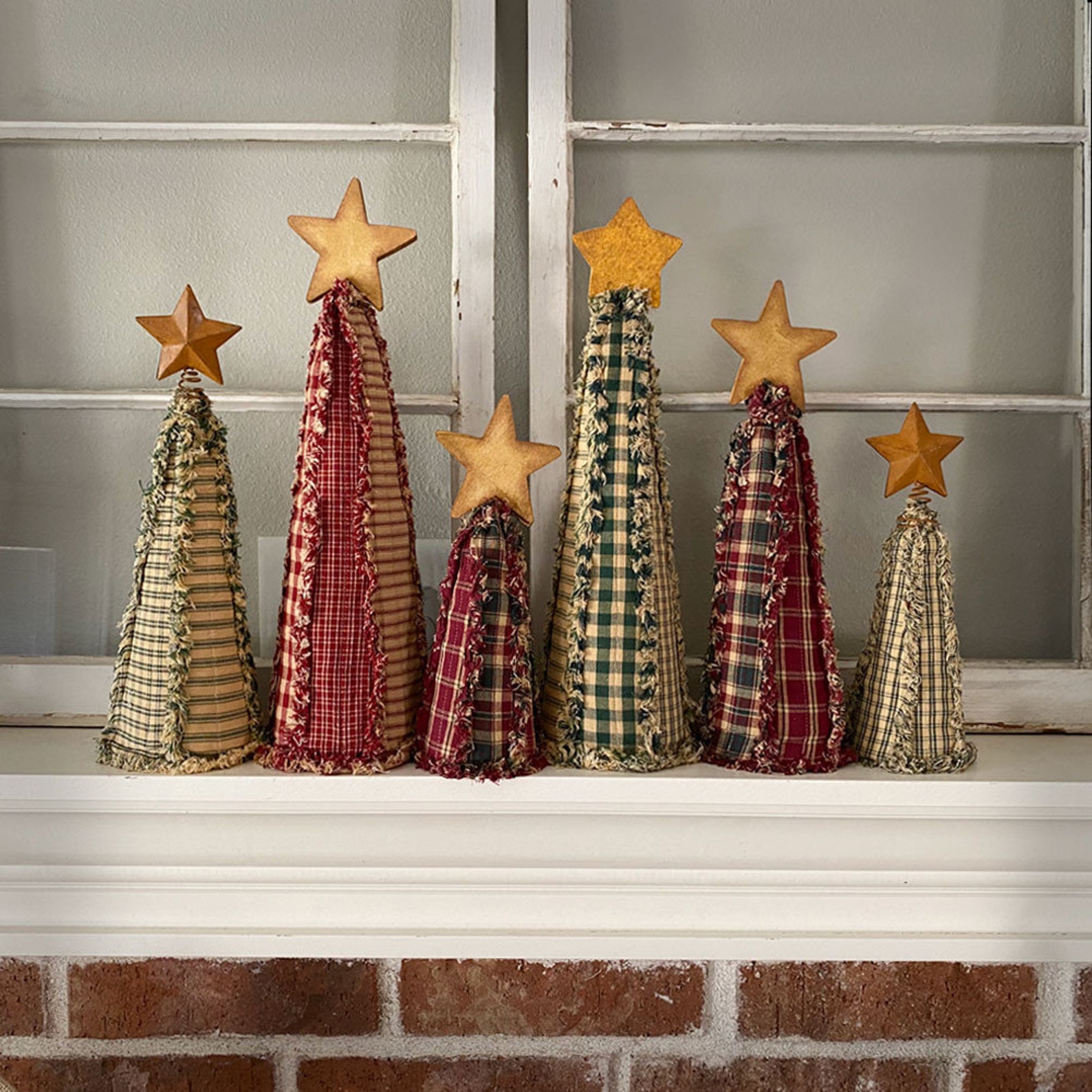 Ragged Homespun Christmas Tree Pattern DIGITAL - Etsy
