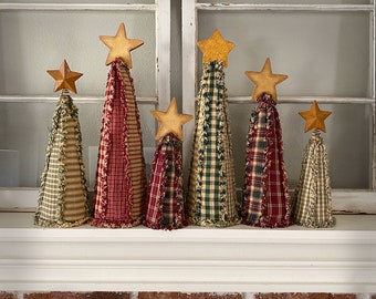 Ragged Homespun Christmas Tree Pattern - DIGITAL