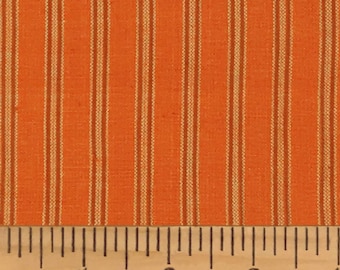 Full Yard- Pumpkin Spice Ticking Stripe Homespun Cotton Fabric
