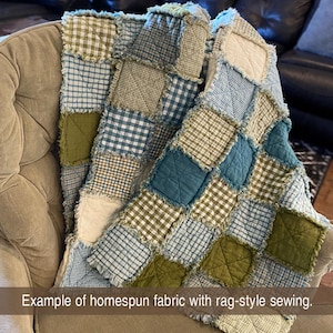 5 inch -- 40 Bluegrass Homespun Precut Quilt Squares Charm Pack image 5