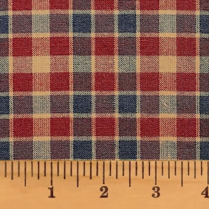 Full Yard- American Heritage 5 Red Blue Plaid Homespun Cotton Fabric