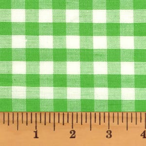 Full Yard- Kiwi Green 5 Mini Buffalo Plaid Homespun Cotton Fabric
