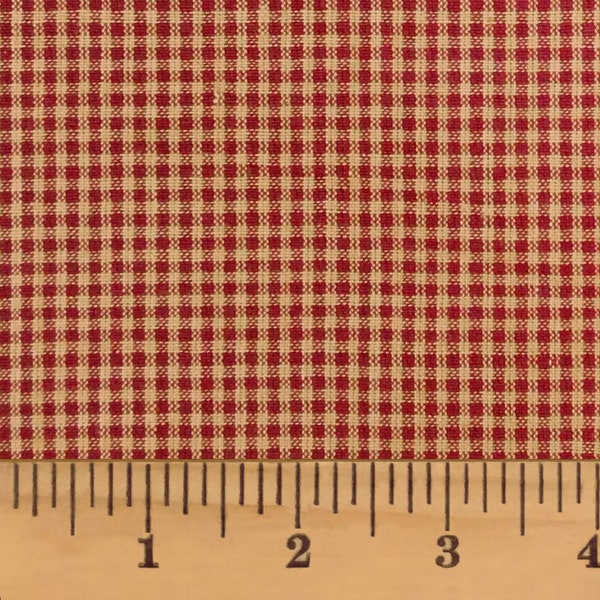 Full Yard- Primitive Red 2 Homespun Cotton Fabric