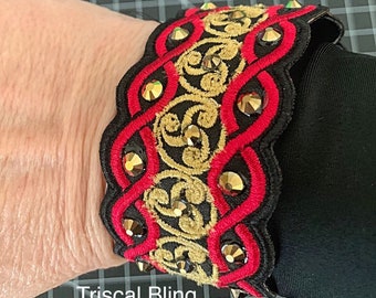 Embroidered Cuffs for Black Out Dresses