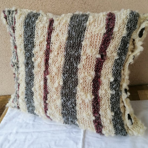 Housse de coussin en laine fantaisie (assortie à la couverture)