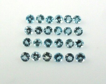 Natural lot of 25pcs Sky Blue topaz 6x6mm round cut faceted loose gemstone for women jewelry