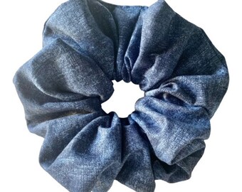 XL Scrunchie, Jumbo Scrunchie Dark Denim Scrunchie, Gifts for Girls, Friend Gift, Teen Gift, Hair Ties, Stocking Stuffers