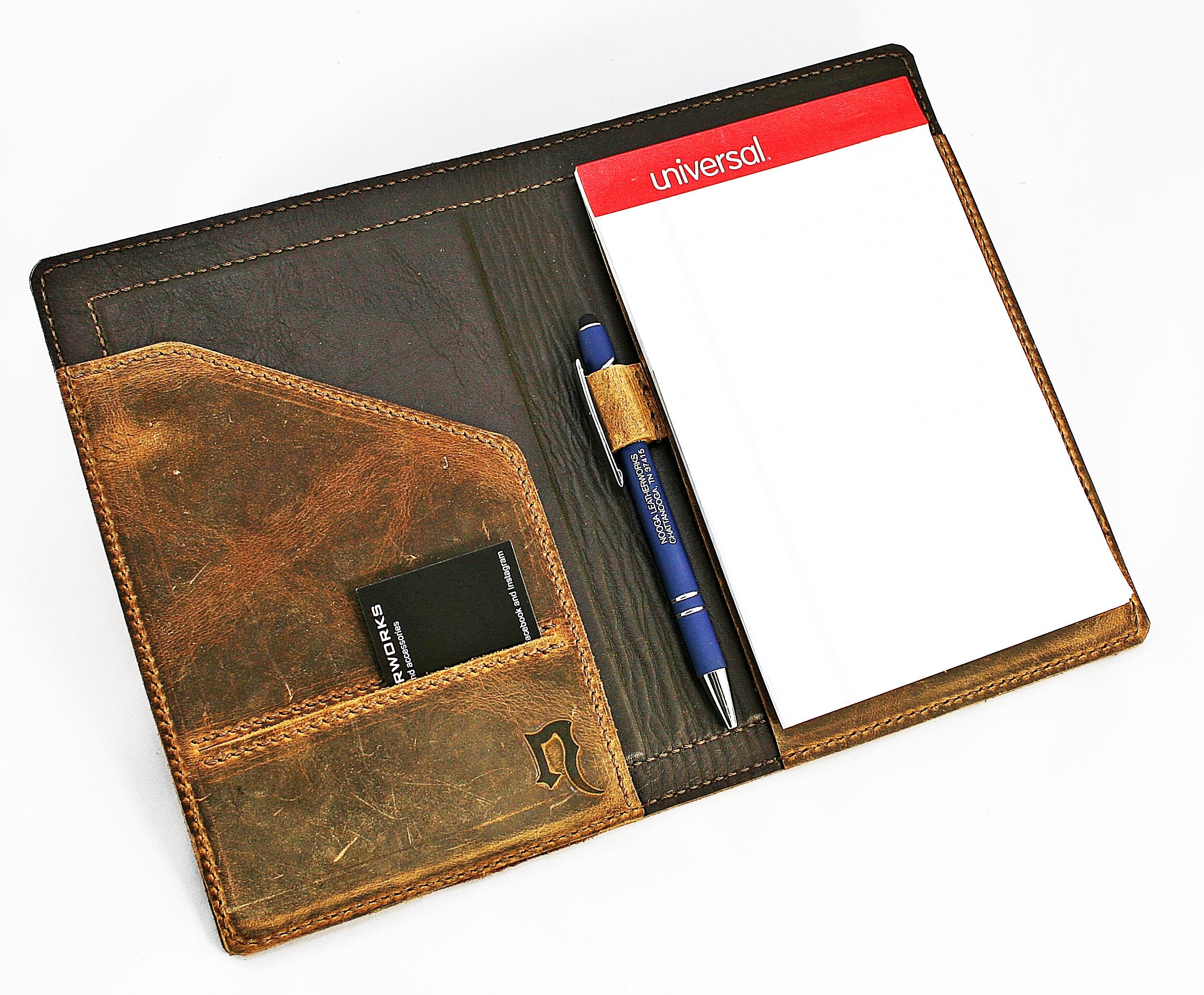 Leather Notepad Holder 5x8 Etsy