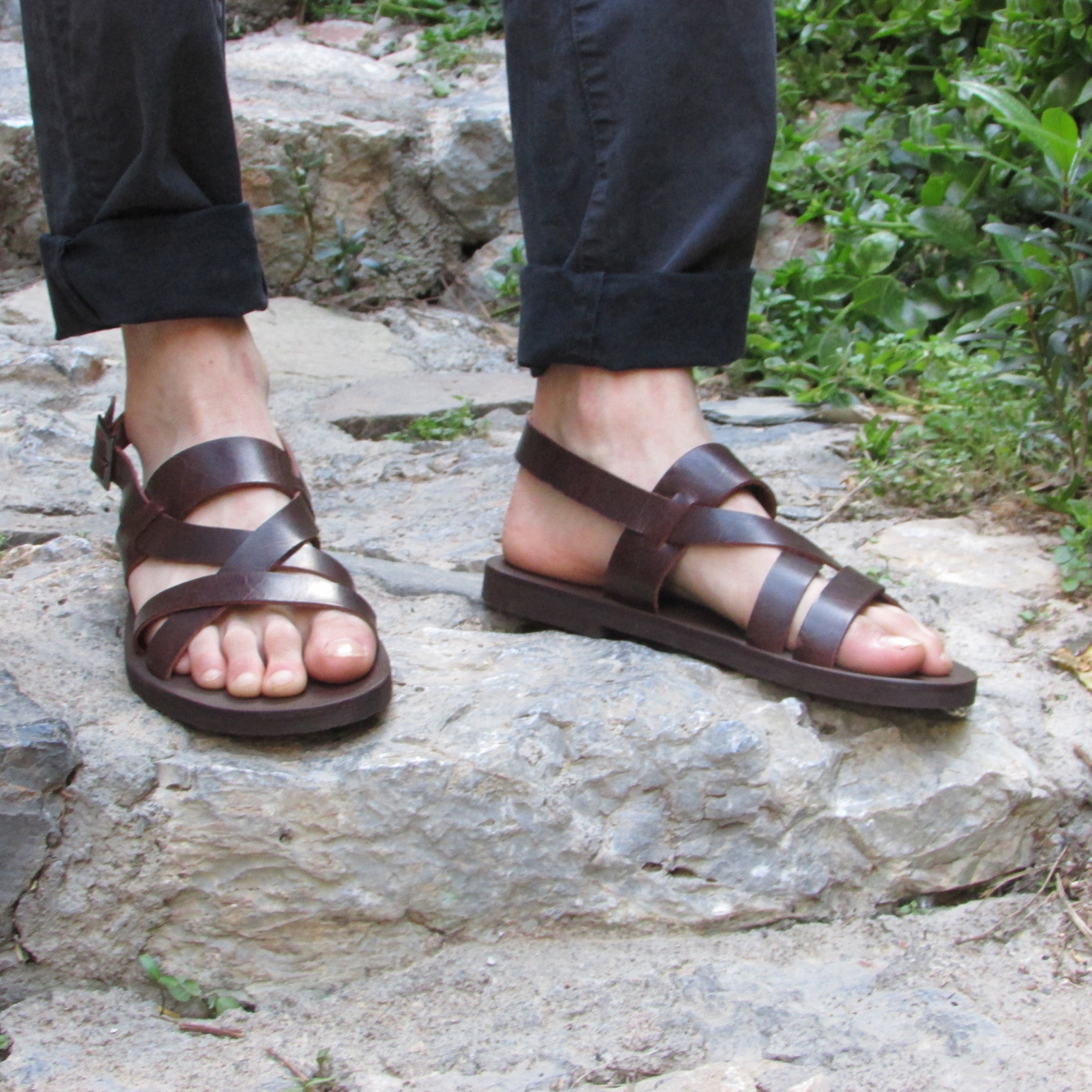 Mens leather hotsell sandal shoes