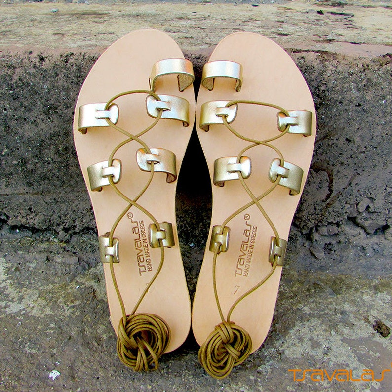 Ancient Greek Lace up Toe Ring Gladiator Sandals Handcrafted Etsy