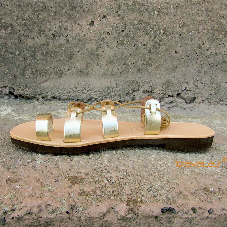 Ancient Greek Lace up Toe Ring Gladiator Sandals Handcrafted Etsy