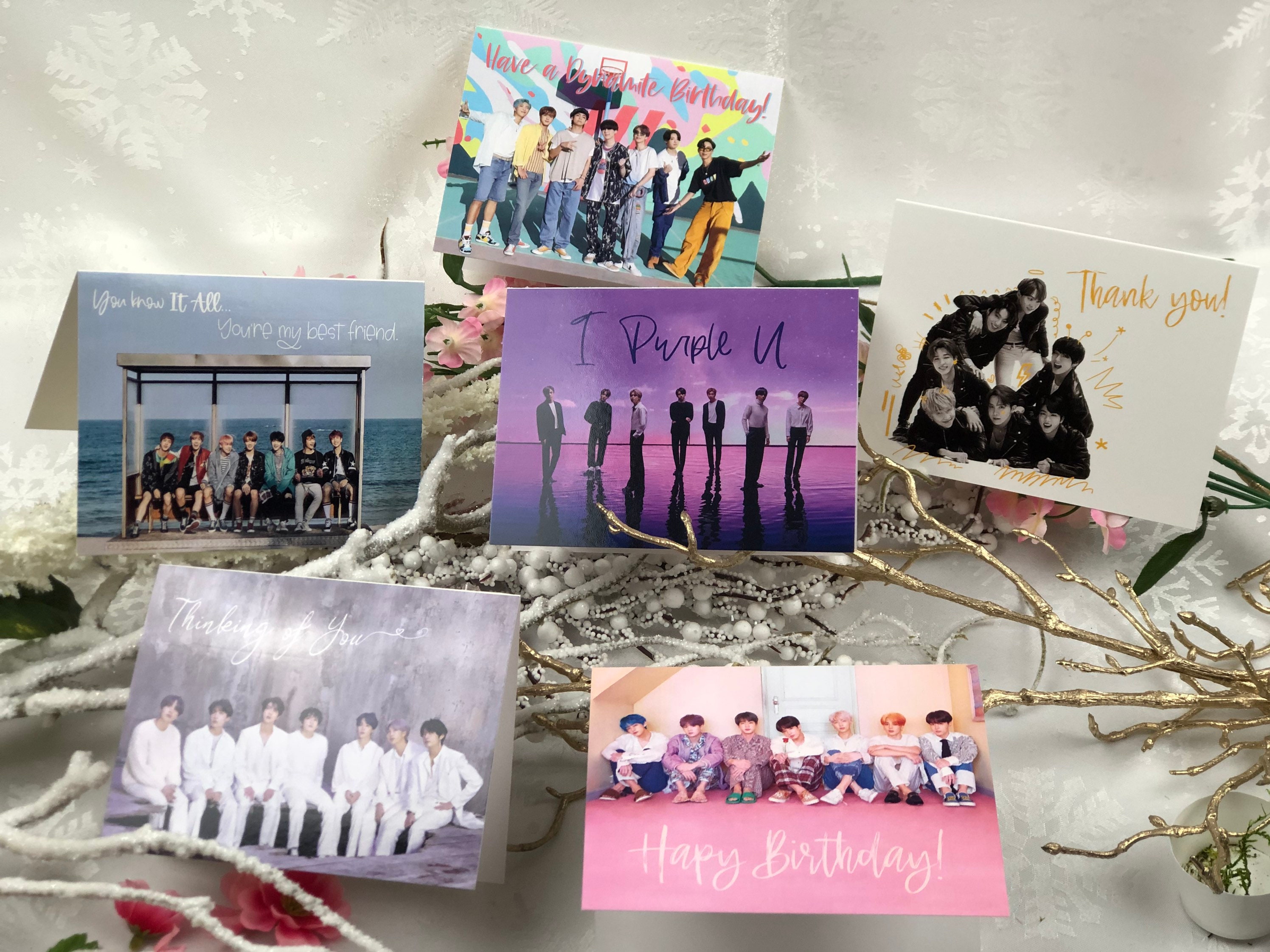 BTS Greeting Cards Pack Includes Birthday Thinking of You Etsy