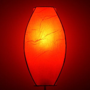 Table lamp &quot;Orange&quot; atmosphere in wrought iron and canvas paper