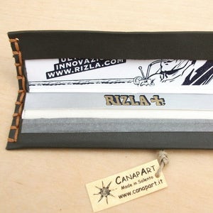 Genuine leather paper holder handmade rizla tuxedo long papers. Canapart