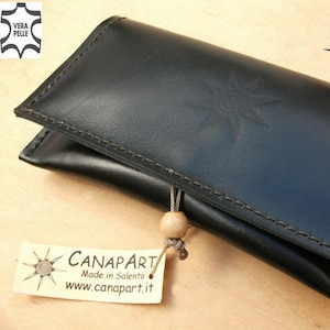Portatabacco cartine  in vera pelle Canapart artigianale Made in Salento! Vari colori