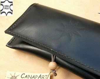 Tobacco holder papers in genuine Canapart leather handmade Made in Salento! Various colors