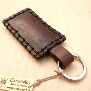 PORTE-CLÉS EN CUIR cousu main Canapart. RA